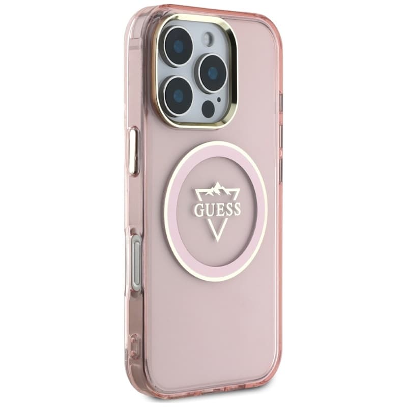 Guess IML Metal Mountain Logo MagSafe - Case for iPhone 16 Pro (pink) 4