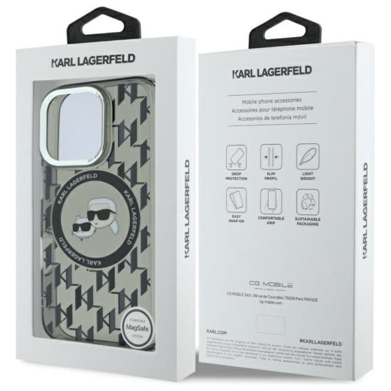 Karl Lagerfeld IML Monogram Karl & Choupette Head MagSafe - Case for iPhone 16 Pro Max (black) 8