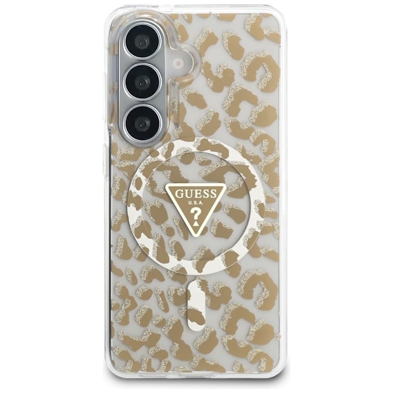 Guess IML Leopard Print Triangle MagSafe - Samsung Galaxy S26 Case (Brown) 3