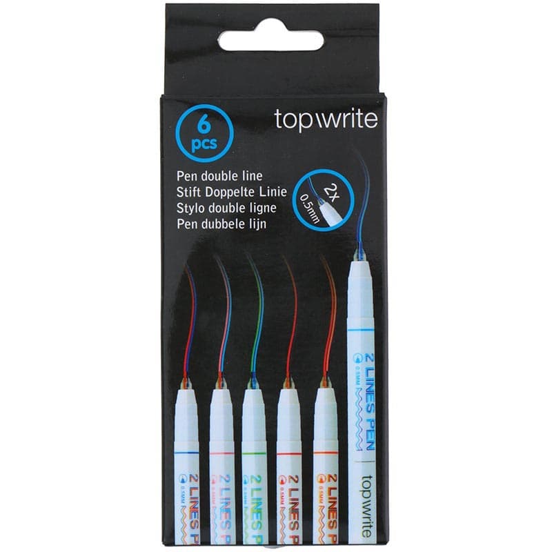 Topwrite - Double line ballpoint pen set 6 elements 2