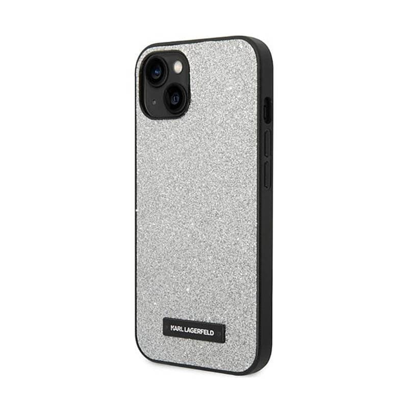Karl Lagerfeld Glitter Plaque Logo - Case for iPhone 14 Plus (Silver) 2