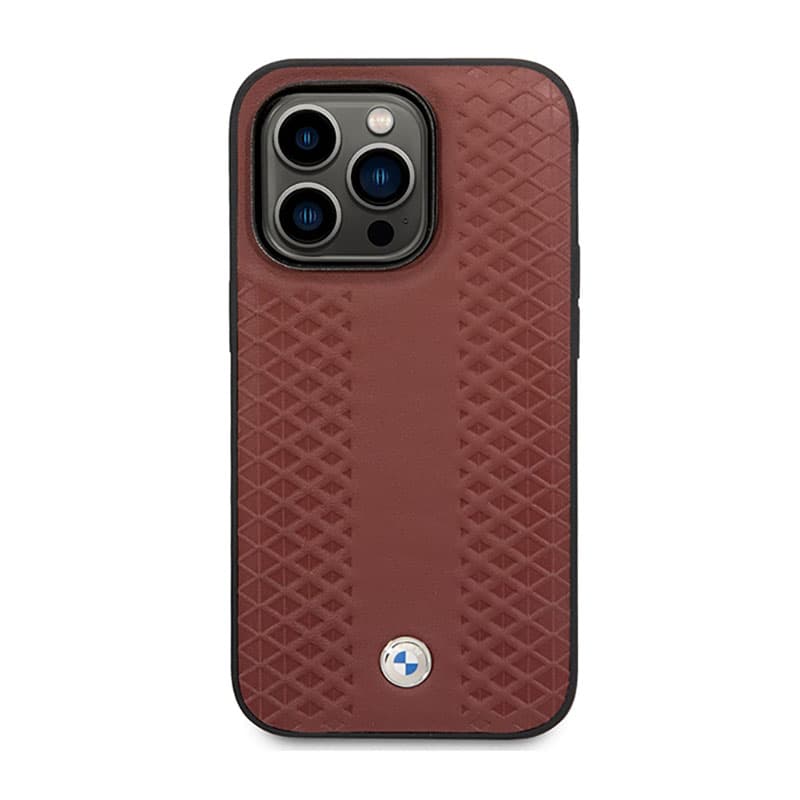 BMW Leather Diamond Pattern MagSafe - Case for iPhone 14 Pro (Burgundian) 3