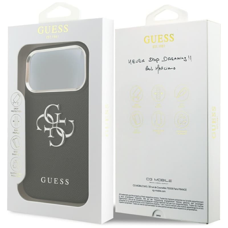 Guess Grained Big 4G Classic Logo - Case iPhone 17 Pro (black) 8
