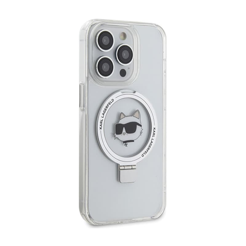 Karl Lagerfeld Ring Stand Choupette Head MagSafe - iPhone 15 Pro Max Case (white) 4