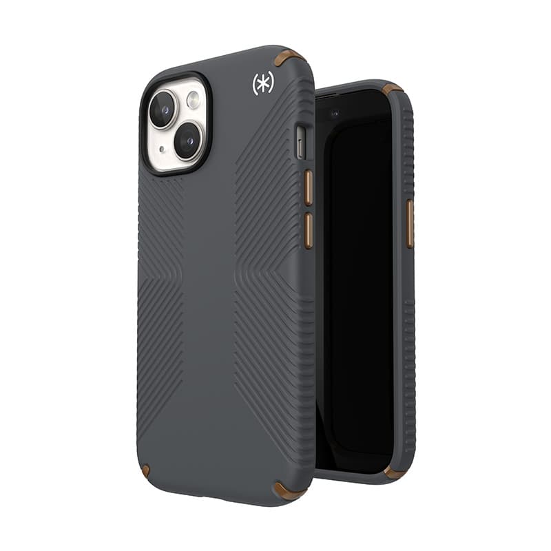Speck Presidio2 Grip - Case iPhone 17e / 16e / 15 / 14 / 13 (Charcoal Gray / Cool Bronze / White)