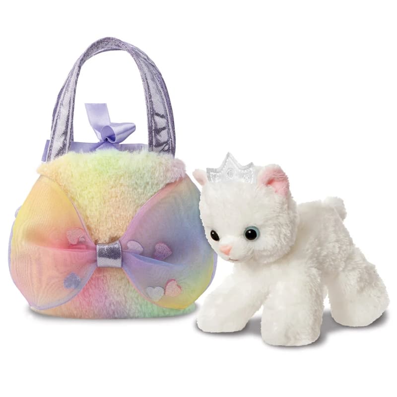 Fancy Pals – Big Bow Princess Cat Plush Toy with Silver Crown in a Colorful Bag 20 cm Eco-Friendly 3