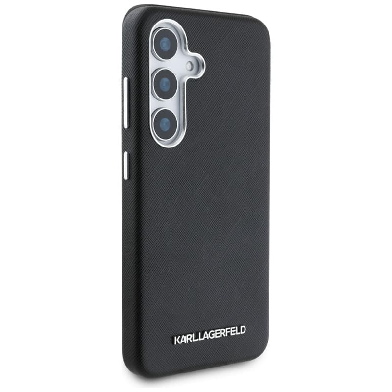 Karl Lagerfeld Saffiano Full Wrapped Elongated Metal Logo MagSafe - Case for Samsung Galaxy S25+ (black) 4