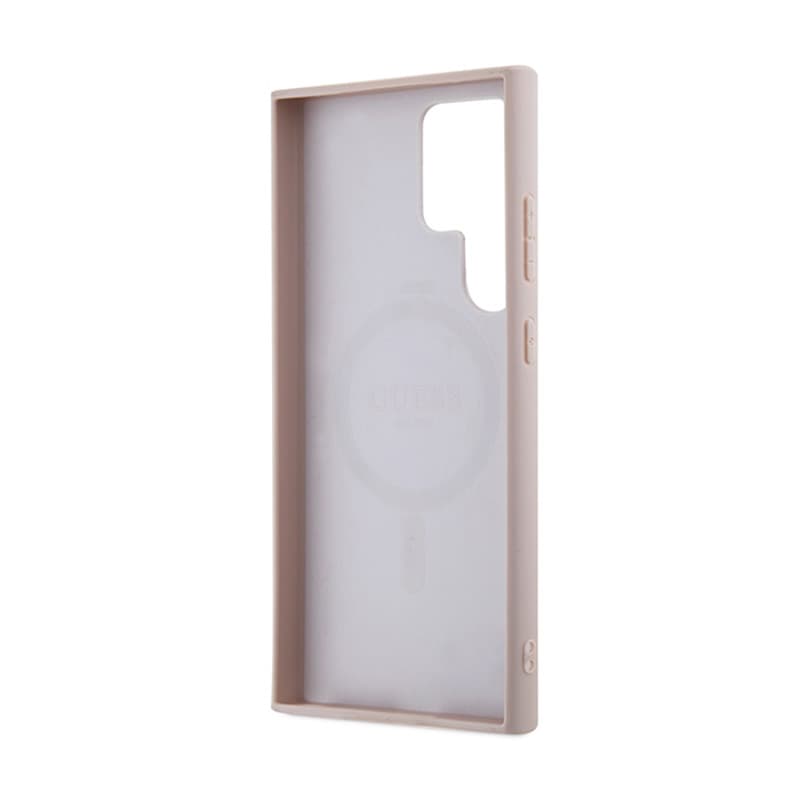 Guess 4G Collection Leather Metal Logo MagSafe - Case Samsung Galaxy S24 Ultra (Pink) 7