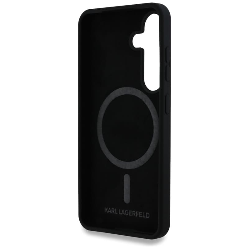 Karl Lagerfeld Silicone Double Heads And Circle MagSafe - Case for Samsung Galaxy S25 (Black) 7