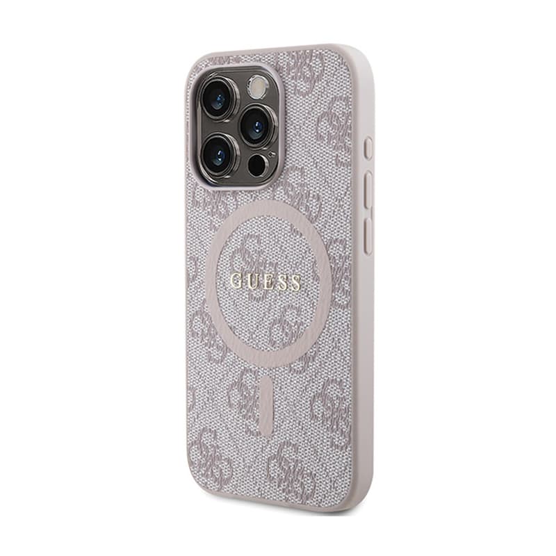 Guess 4G Collection Leather Metal Logo MagSafe - Case for iPhone 15 Pro Max (pink) 2