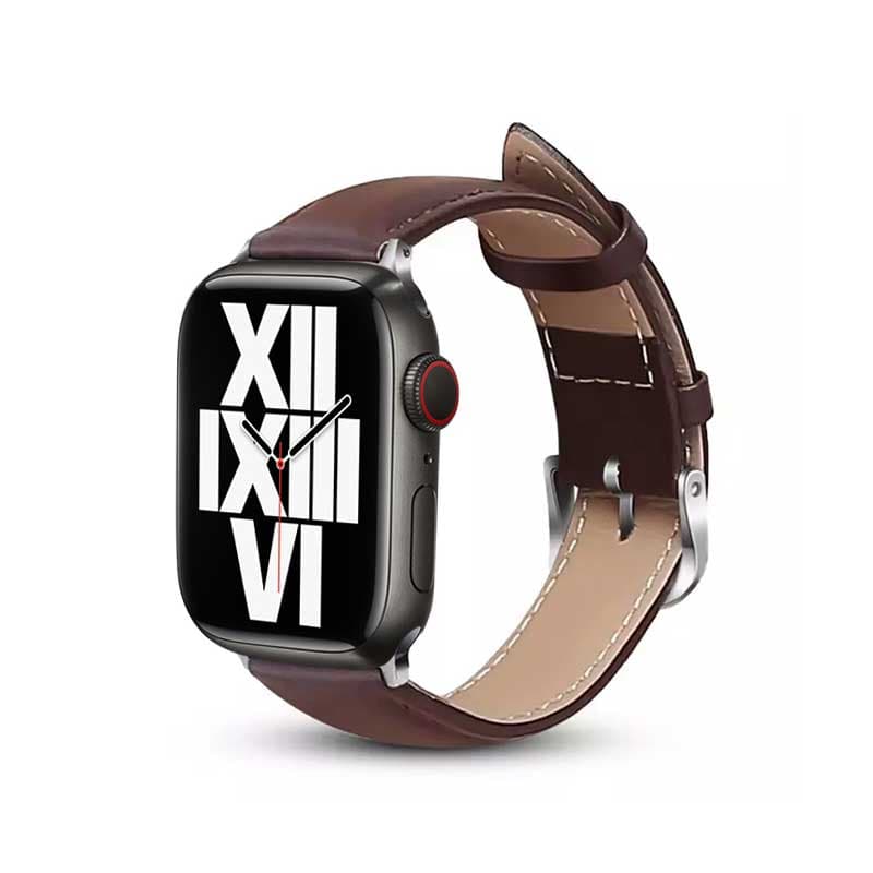 Crong Noble Band - Genuine Leather Strap for Apple Watch 38/40/41/42 mm (Espresso) 2