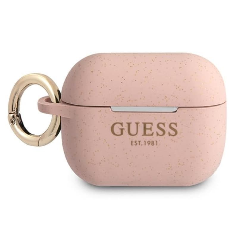 Guess Silicone Glitter Est - Case for Airpods (Pink) 1