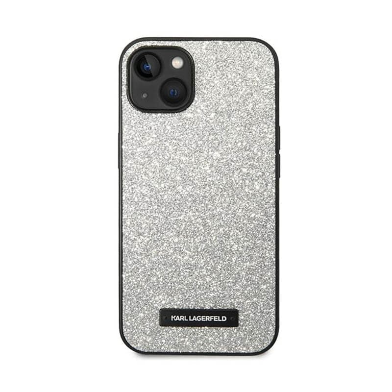 Karl Lagerfeld Glitter Plaque Logo - Case for iPhone 14 Plus (Silver) 3