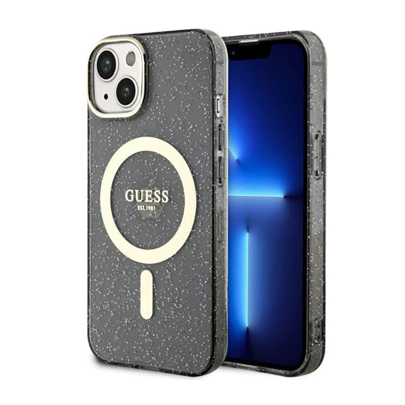 Guess Glitter Gold MagSafe - Case for iPhone 14 (Black) 1