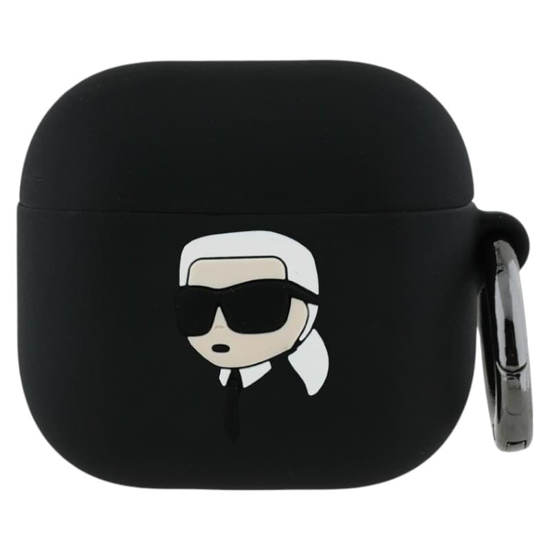 Karl Lagerfeld Silicone Karl Head 3D - AirPods 4 Case (black) 1
