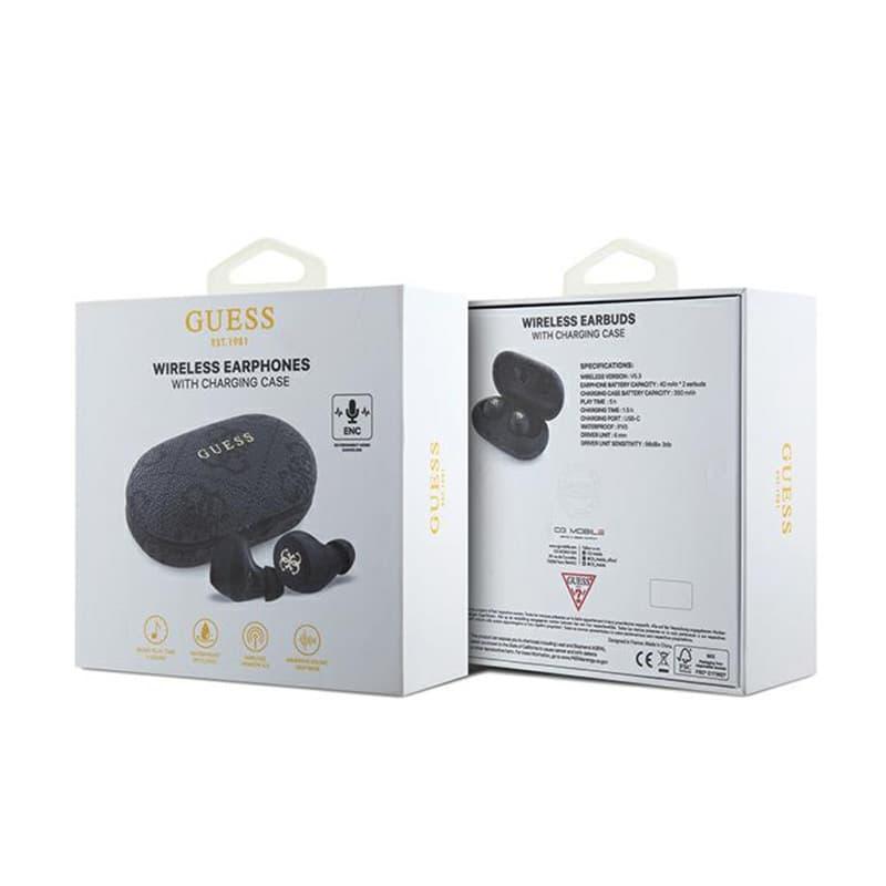 Guess 4G Metal Logo - TWS ENC Bluetooth headphones + charging case (black) 6