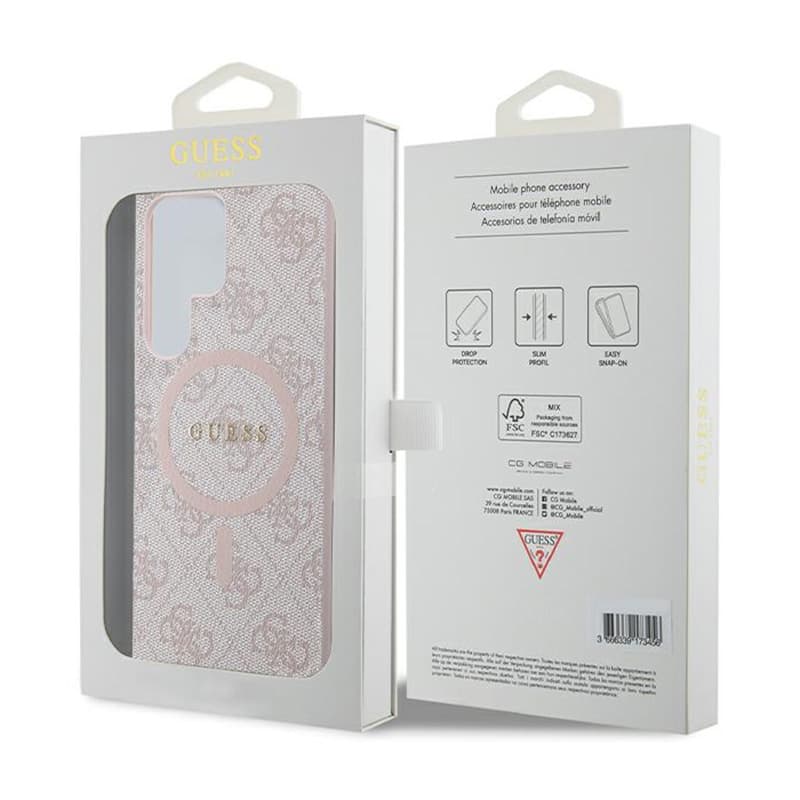 Guess 4G Collection Leather Metal Logo MagSafe - Case Samsung Galaxy S24 Ultra (Pink) 8