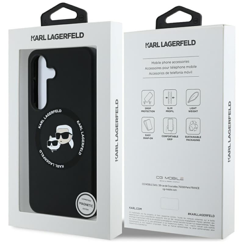 Karl Lagerfeld Silicone Double Heads And Circle MagSafe - Case for Samsung Galaxy S25 (Black) 8