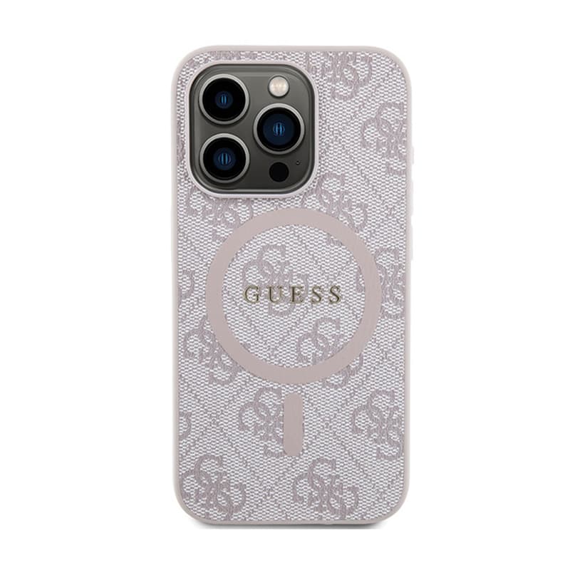 Guess 4G Collection Leather Metal Logo MagSafe - Case for iPhone 15 Pro Max (pink) 3
