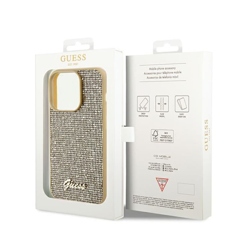 Guess Disco Metal Script - iPhone 14 Pro Max Case (Gold) 7
