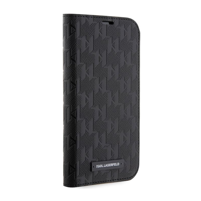 Karl Lagerfeld Booktype Saffiano Monogram - Case for iPhone 14 Pro (Black) 5