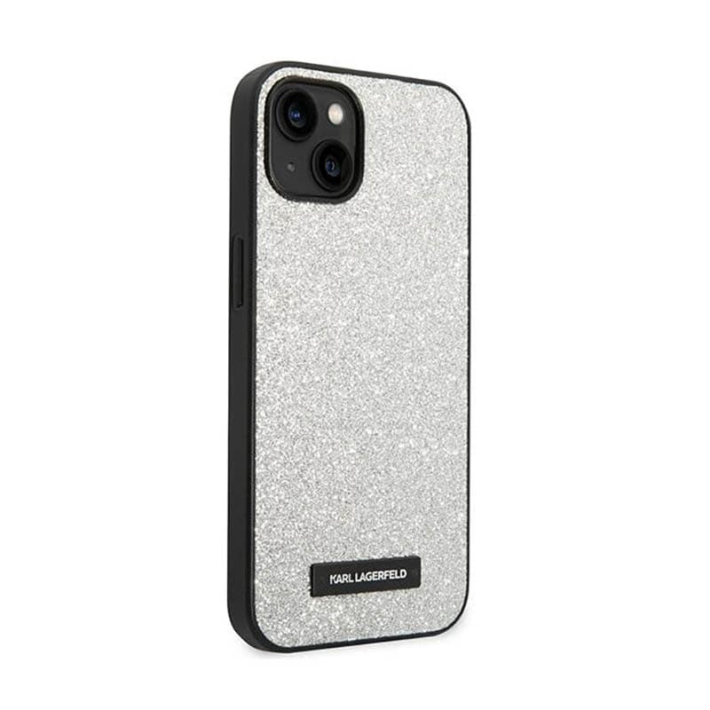 Karl Lagerfeld Glitter Plaque Logo - Case for iPhone 14 Plus (Silver) 4