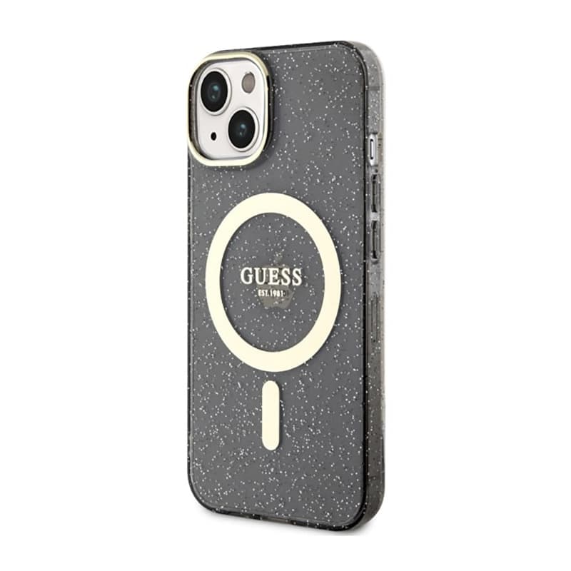Guess Glitter Gold MagSafe - Case for iPhone 14 (Black) 2