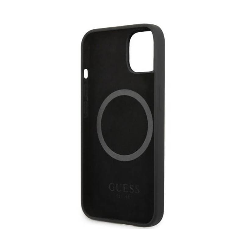 Guess Silicone Logo Plate MagSafe - Case for iPhone 13 (Black) 7