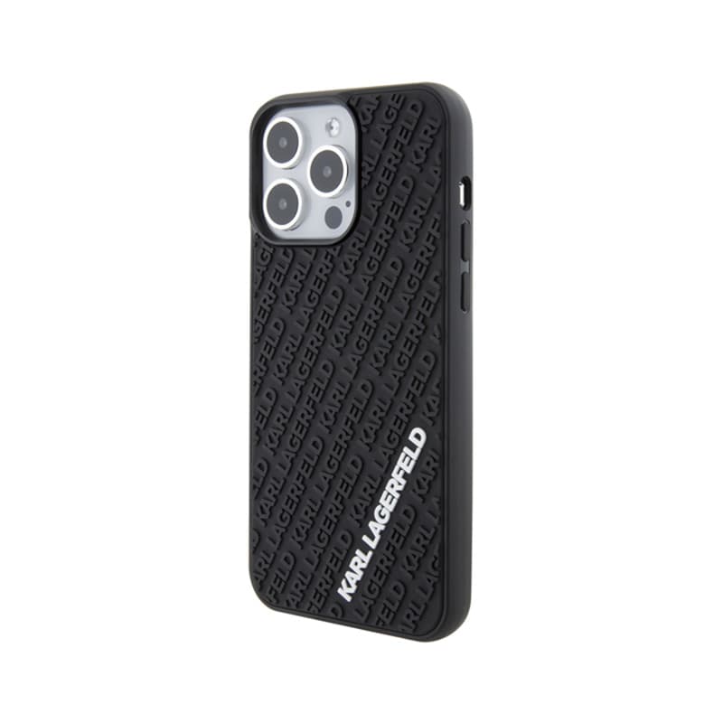 Karl Lagerfeld 3D Rubber Multi Logo - Case for iPhone 15 Pro Max (Black) 2