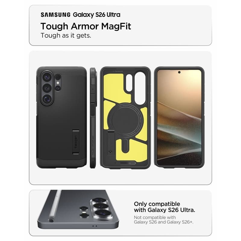 Spigen Tough Armor MagSafe - Case for Samsung Galaxy S26 Ultra (Black) 8