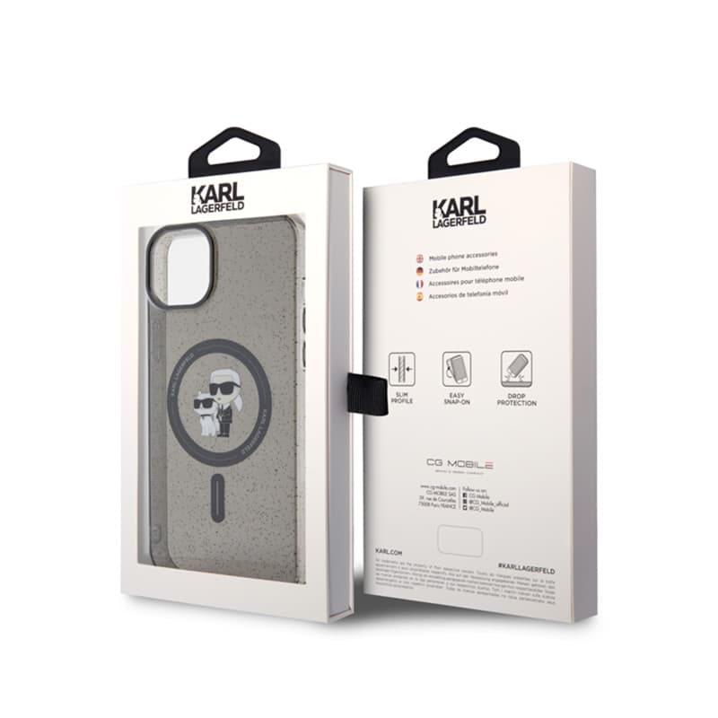 Karl Lagerfeld Karl & Choupette Glitter Magsafe - Case for iPhone 15 (black) 8