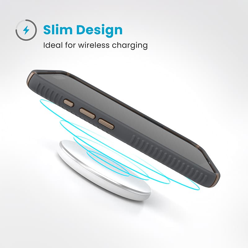 Speck Presidio2 Grip - iPhone 16 Case (Charcoal Gray / Cool Bronze / White) 3