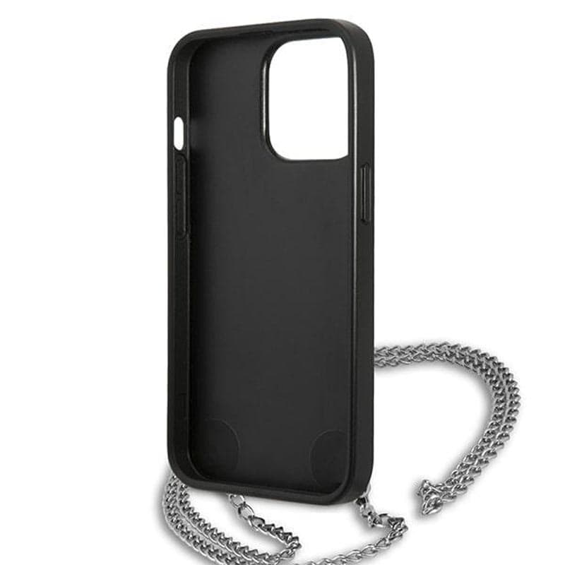 Karl Lagerfeld Leather Textured and Chain - Case for iPhone 13 Pro (Black) 7