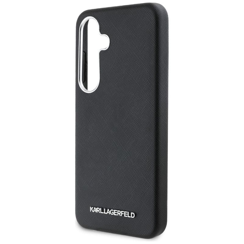 Karl Lagerfeld Saffiano Full Wrapped Elongated Metal Logo MagSafe - Case for Samsung Galaxy S25+ (black) 6