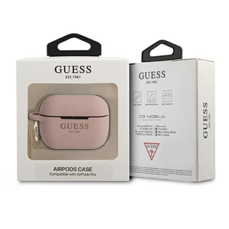 Guess Silicone Glitter Est - Case for Airpods (Pink) 3