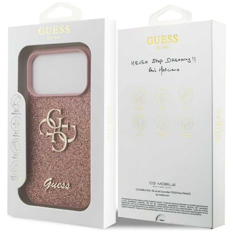 Guess Fixed Glitter Big 4G - Case for iPhone 17 Pro (pink) 8