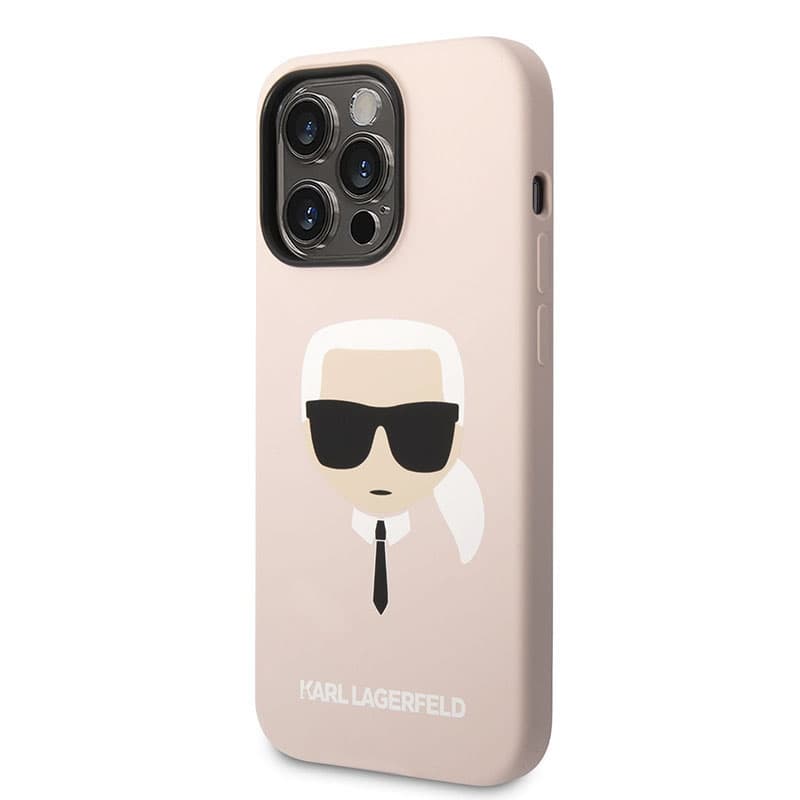 Karl Lagerfeld Silicone Ikonik Karl's Head MagSafe - Case for iPhone 14 Pro Max (Pink) 1