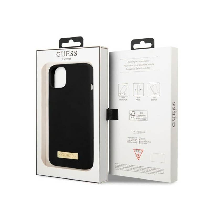 Guess Silicone Logo Plate MagSafe - Case for iPhone 13 (Black) 8