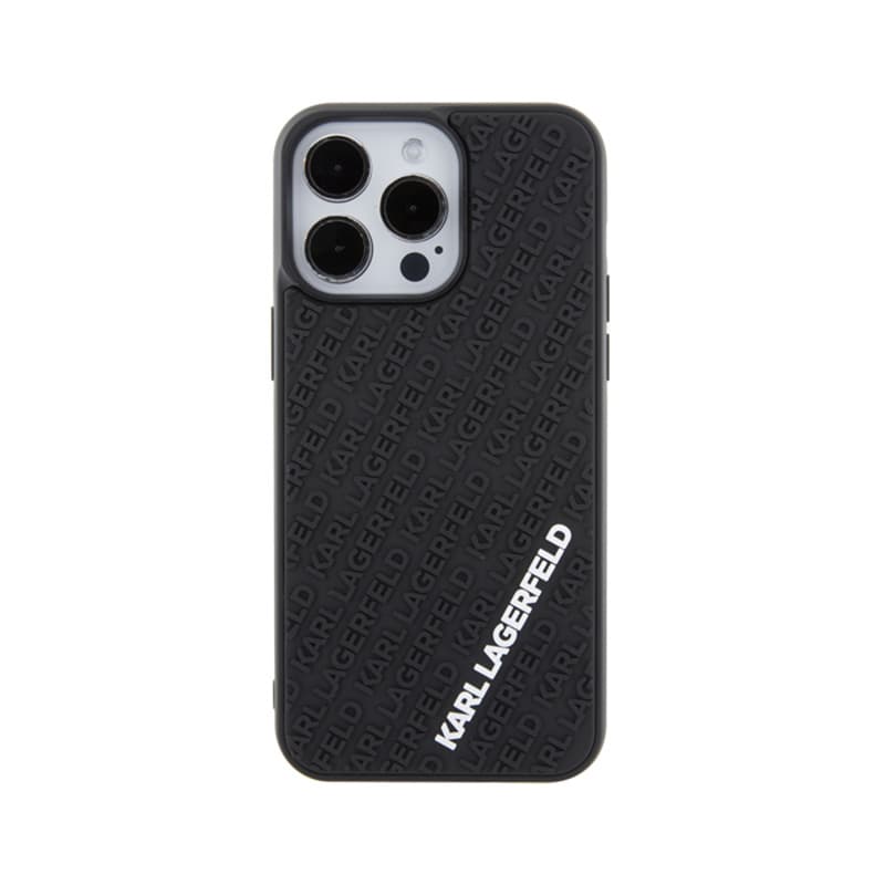 Karl Lagerfeld 3D Rubber Multi Logo - Case for iPhone 15 Pro Max (Black) 3