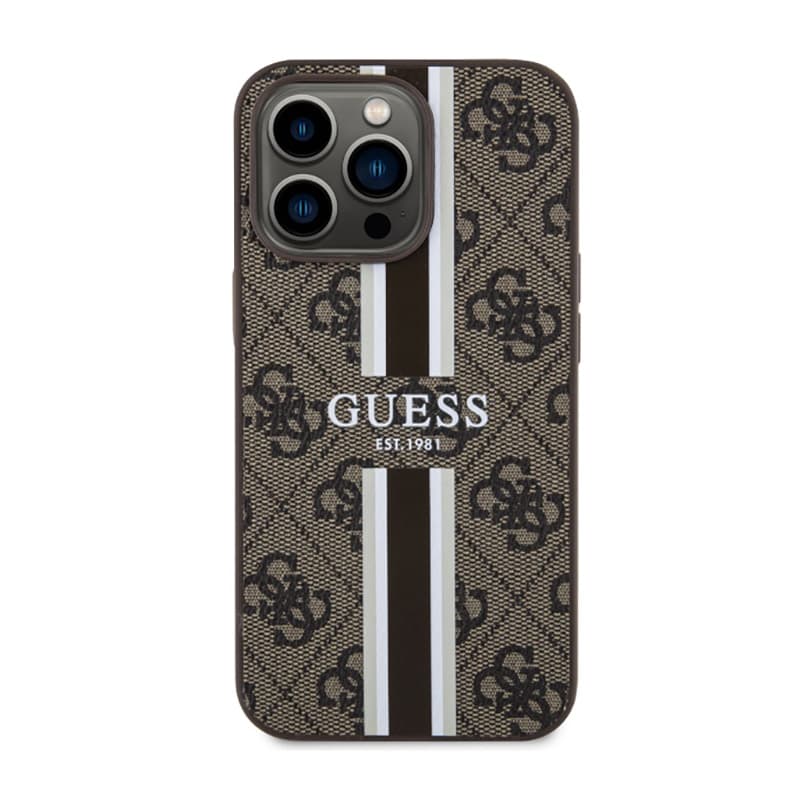 Guess 4G Printed Stripes MagSafe - Case for iPhone 13 Pro Max (Brown) 3