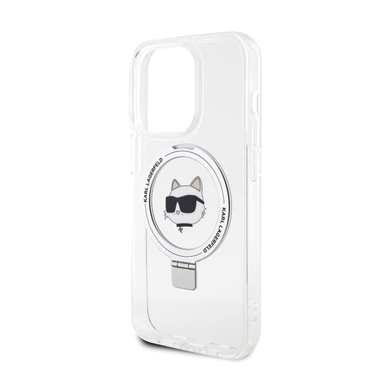 Karl Lagerfeld Ring Stand Choupette Head MagSafe - iPhone 15 Pro Max Case (white) 6