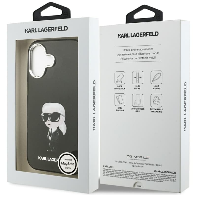 Karl Lagerfeld IML Aquarelle Karl & Logo MagSafe - Case iPhone 17 (Black) 8