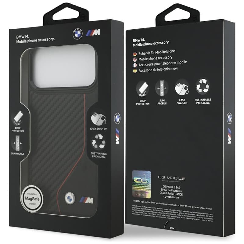 BMW M Carbon Line & Logo MagSafe - Case iPhone 17 Pro Max (red) 8