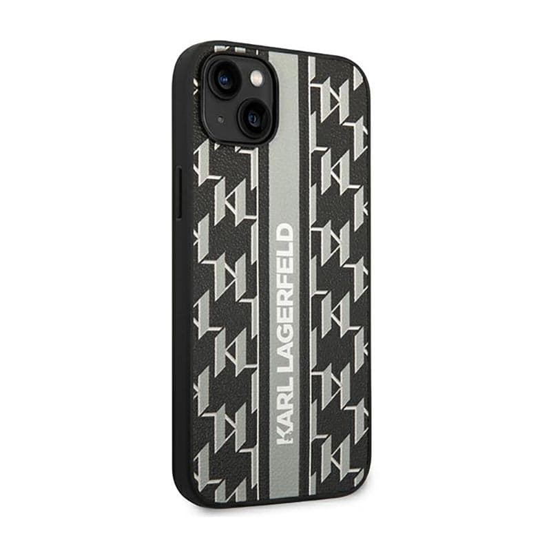 Karl Lagerfeld Monogram Stripe - Case for iPhone 14 Plus (Grey) 4