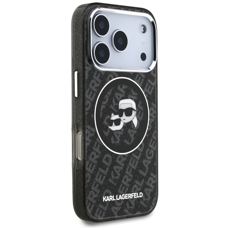 Karl Lagerfeld IML Glitter Karl & Choupette Heads Logo MagSafe - Case for iPhone 17 Pro (black) 4