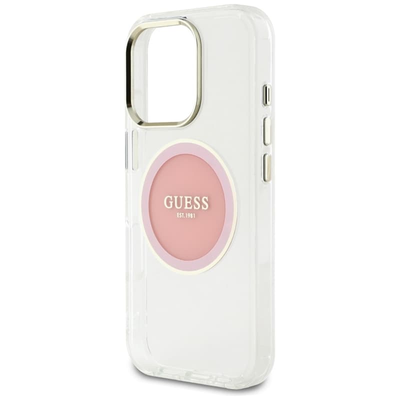 Guess IML Metal Colored Circle Classic Logo MagSafe - Case for iPhone 16 Pro (pink) 6