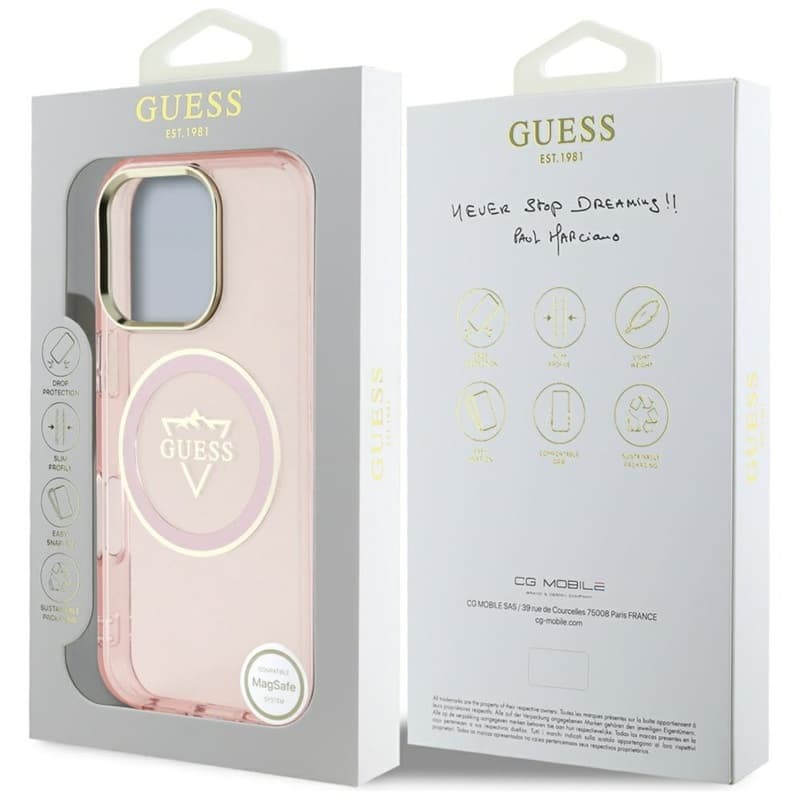 Guess IML Metal Mountain Logo MagSafe - Case for iPhone 16 Pro (pink) 8