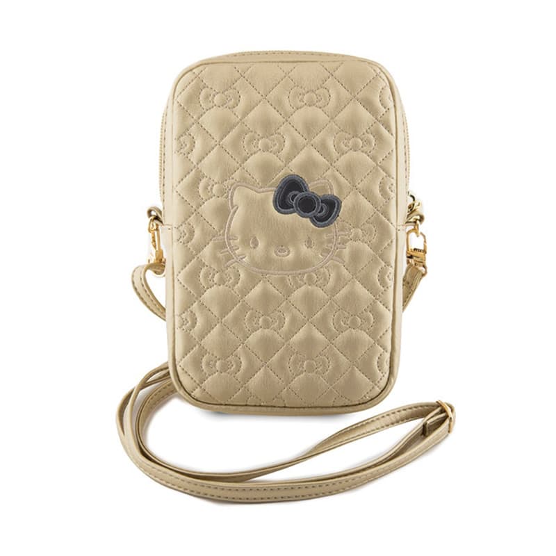 Hello Kitty Quilted Bows Strap - Crossbody bag for phone (gold) 2