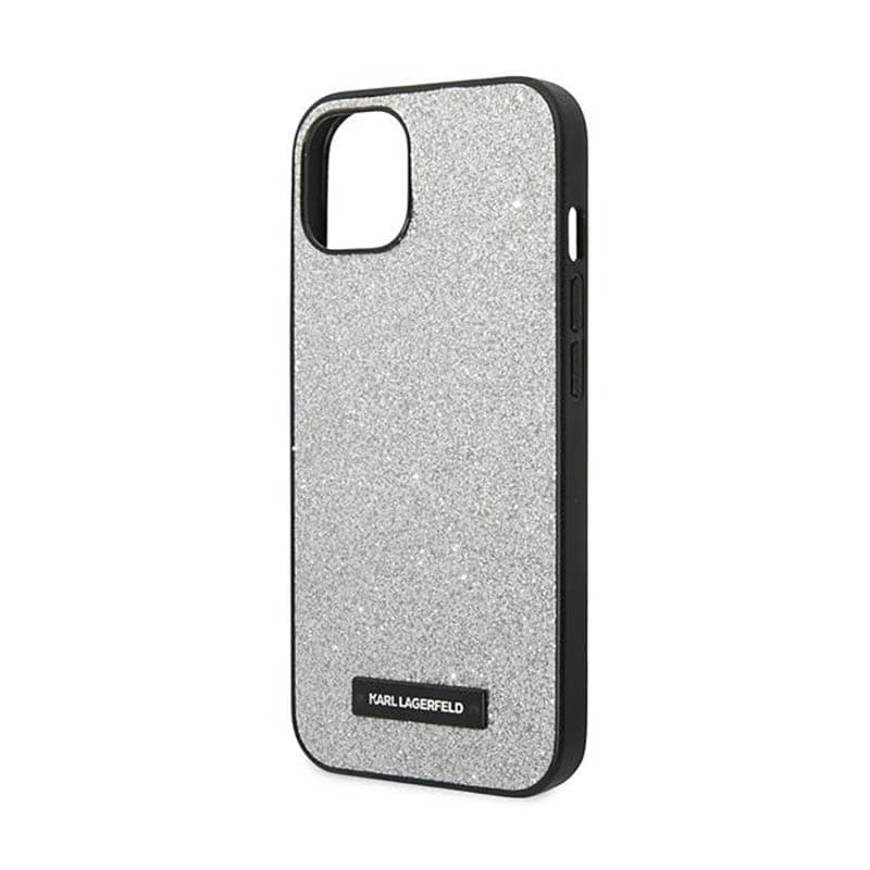 Karl Lagerfeld Glitter Plaque Logo - Case for iPhone 14 Plus (Silver) 6