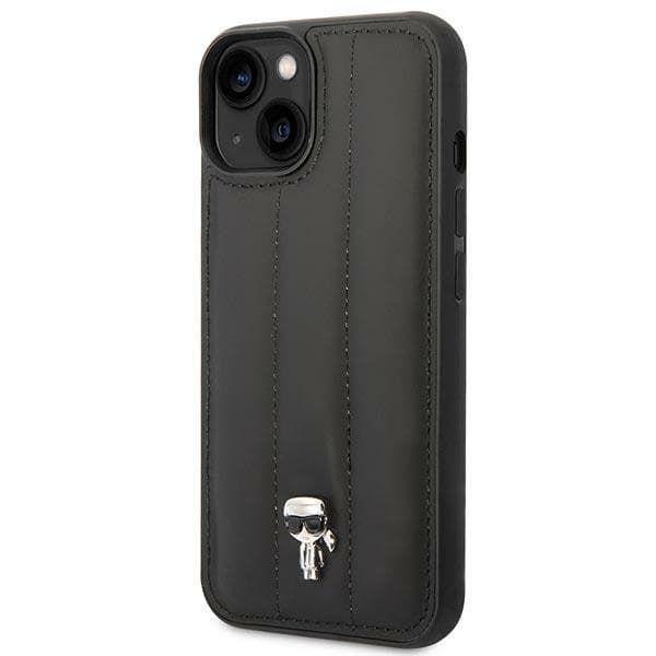 Karl Lagerfeld Quilted Puffy Ikonik Pin  Case iPhone 14 Plus (Black) 2